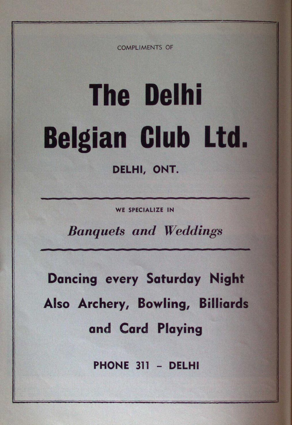 1957 1960 ddhs yearbook ad delhi belgian club